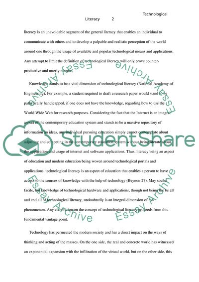 The Importance and Significance of Technological Literacy