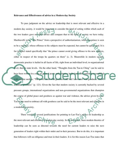 Machiavelli and Lao-Tzu