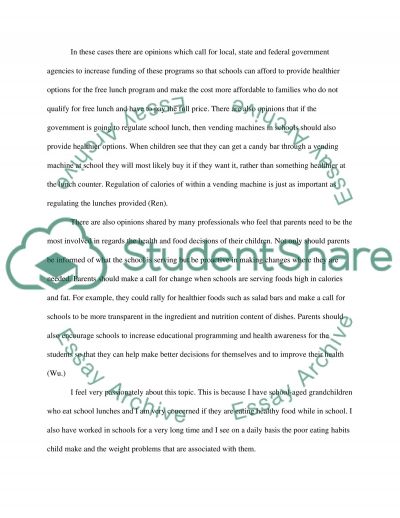 Essay on school lunches