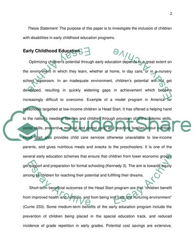 Including Children with Disabilities in Early Childhood Education Programs