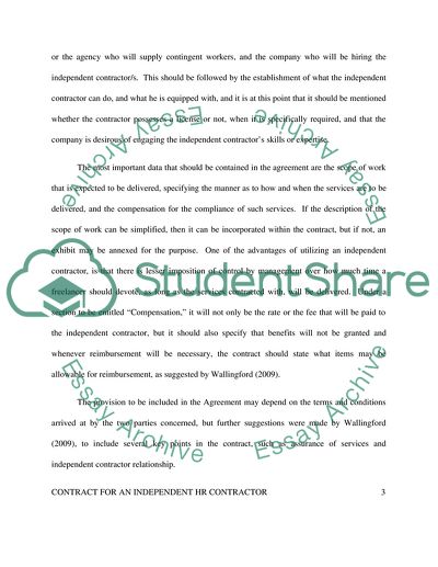 Contract for an Independent HR Contractor and the Importance of Having A Contract