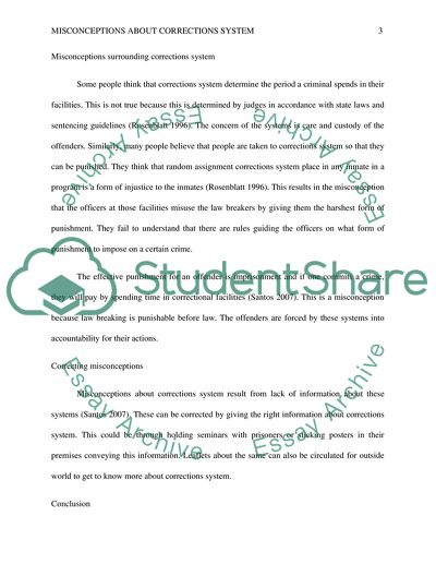 Misconception about the corrections system