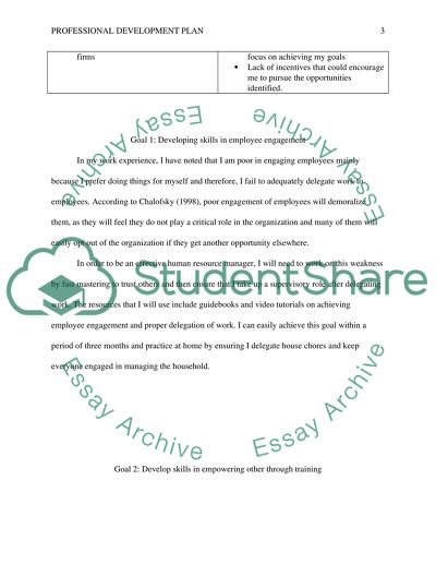 Professional Development Plan In Doctoral Degree Program Personal Statement