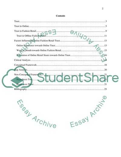 Trust in Online Retail Relationships in Fashion