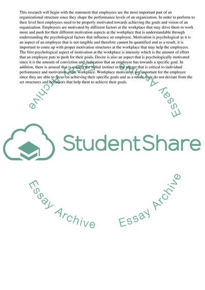 The ways in which work can have an influence on an individuals motivation