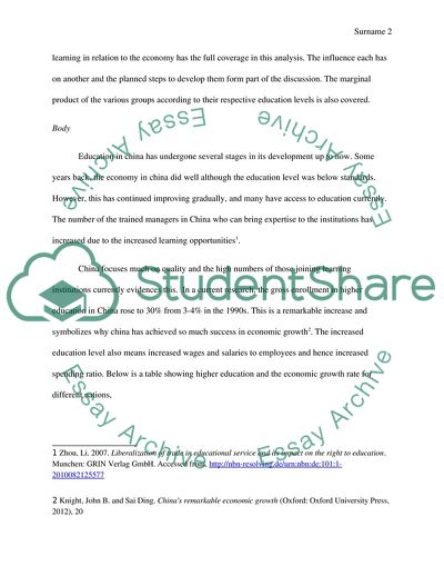 Effects of Tertiary Education on Economic Growth