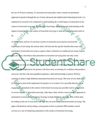 Automation in the Context of Terrestrial Surveying