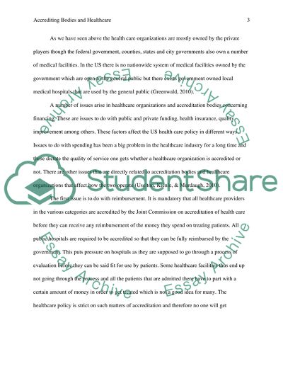 Accrediting Bodies and Healthcare