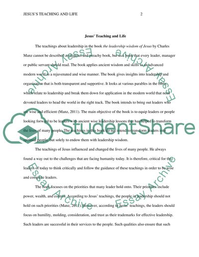 Jesus teaching and life