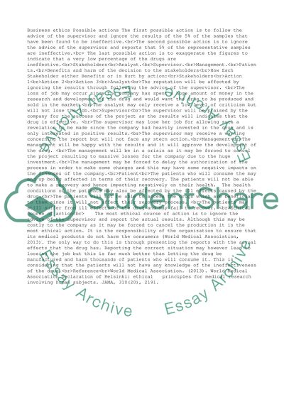 Benefits and Harm of the Decision to the Stakeholders