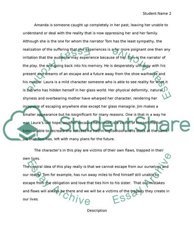 Glass Menagerie by Tennesse Williams