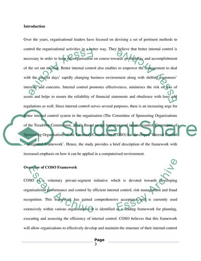 Overview of COSO Framework