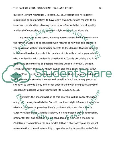 The Case of Zora: Counseling, Bias, and Ethics