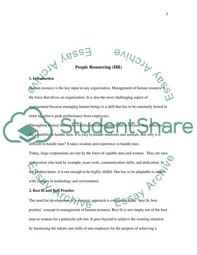 Management of Human Resource