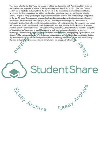 Americas Big Three Automakers