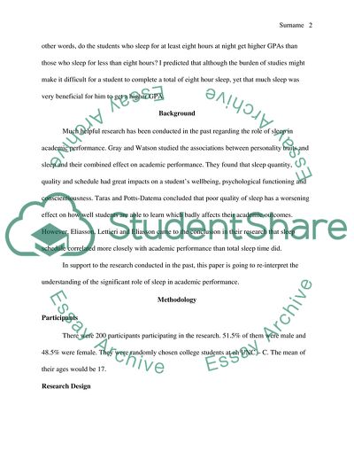 Does the Number of Hours of Nightly Sleep Affect College Students GPA