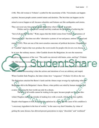 Optimism Like A Farce In Candide