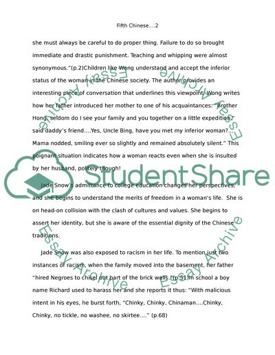 Fifth Chinese Daughter Hong Wong S Parenting Philosophy And Practice Essay