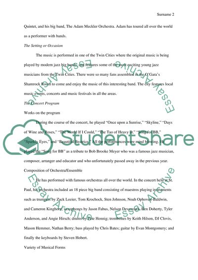 music event essay