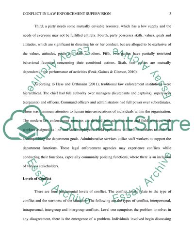 Conflict in Law Enforcement Supervision