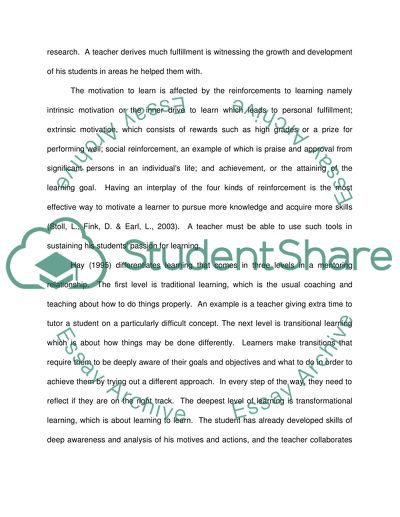 Mentorship of Teachers and Students