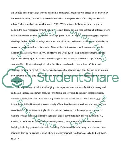 Measures to Prevent Bullying