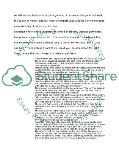 Anthropology of Humor Analysis