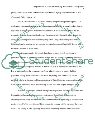 Exploitation of Oversees Labor by Multinational Companies