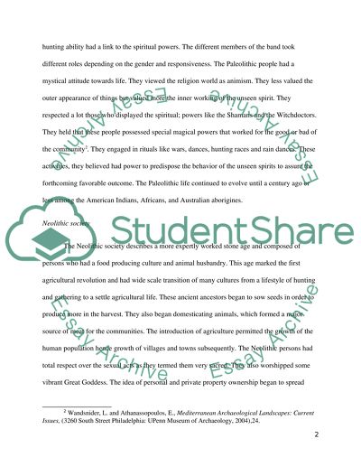 Paleolithic & Neolithic Societies