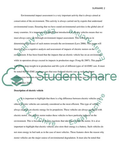 An Environmental Impact Assessment on an Electric Motor