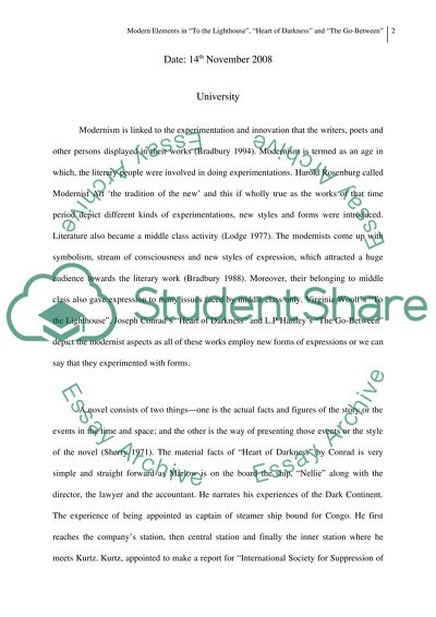 Modern Elements in Woolf, Conrad, and Hartleys Masterpieces