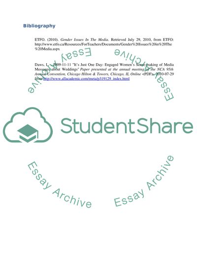 Gender Issues in the Media, Engaged Womens Sense-Making of Media Messages about Weddings