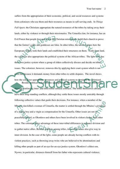 Western Hegemony in Achebes Things Fall Apart