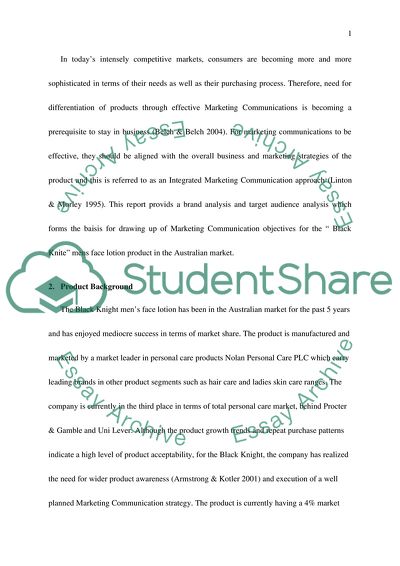 Intergrated Marketing Communication MC Plan