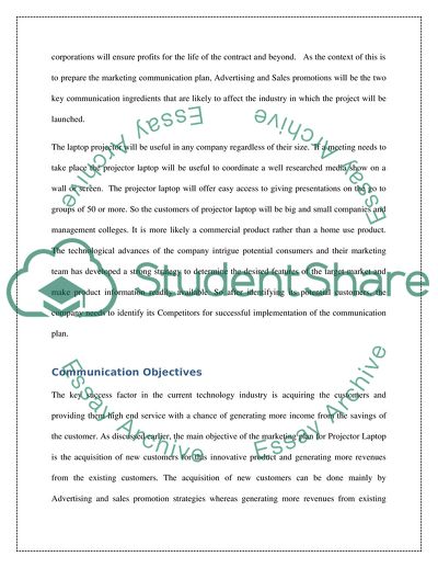 Marketing Communications Planning for the New Projector Laptop