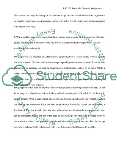 Design and Project Activities