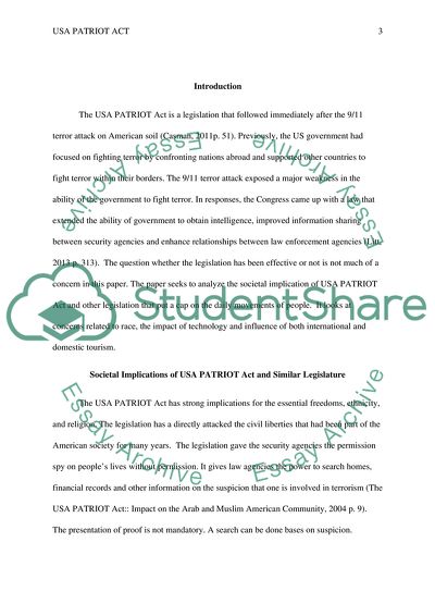 The Societal Implication of USA PATRIOT Act