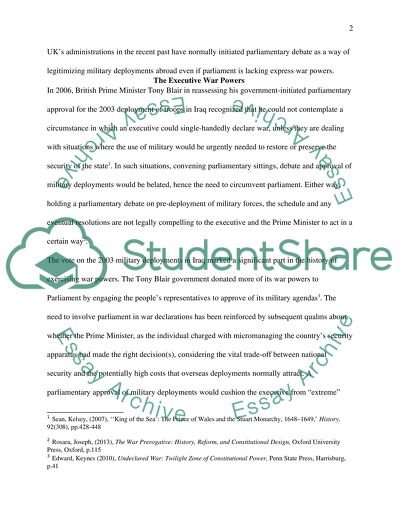 The Authority to Deploy British Soldiers Overseas