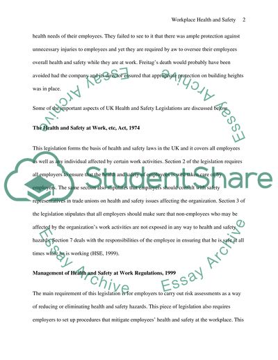 Workplace Health and Safety