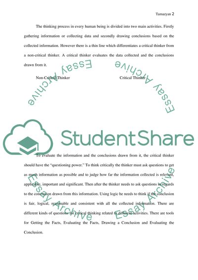 Critical Thinking and the Society