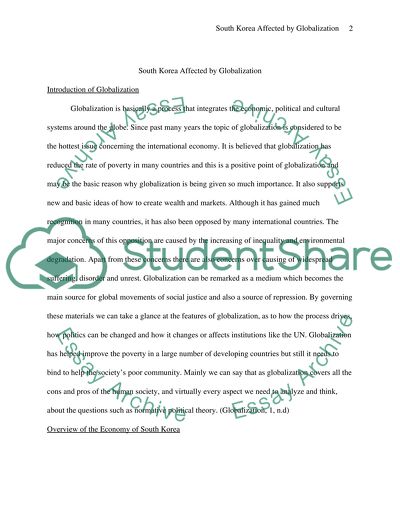 South Korea Affected by Globalization