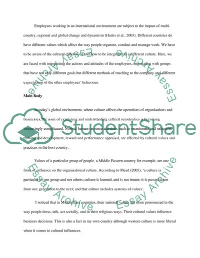 Human Behavior in Cross-Cultural Context