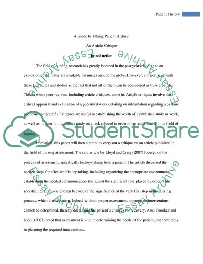 A Guide to Taking Patient History