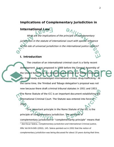 Research Paper Essays Implications Of Complementary Jurisdiction In International Law How To Write A Good Proposal Essay also Sample Proposal Essay Implications Of Complementary Jurisdiction In International Law Essay Thesis Statement Examples For Argumentative Essays