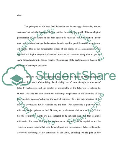 Mcdonaldization essay picture