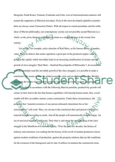 Marxism as a major ideology in the 21st century