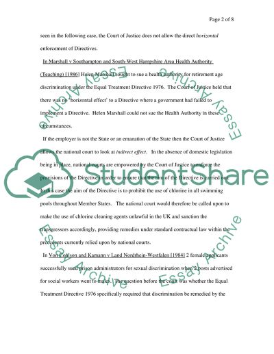 European Union Law Case Study