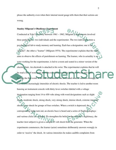 Stanley Milgrams Obedience Experiment