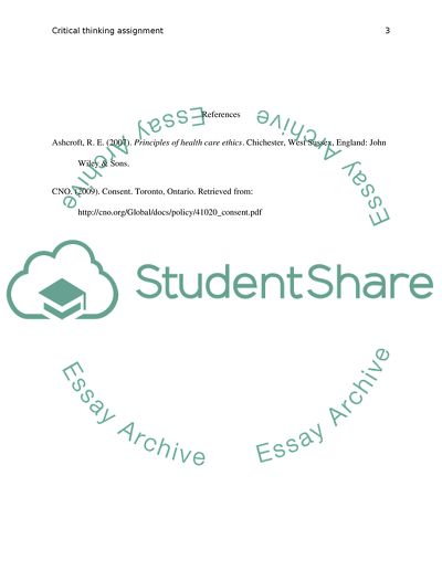 Critical thinking assignment