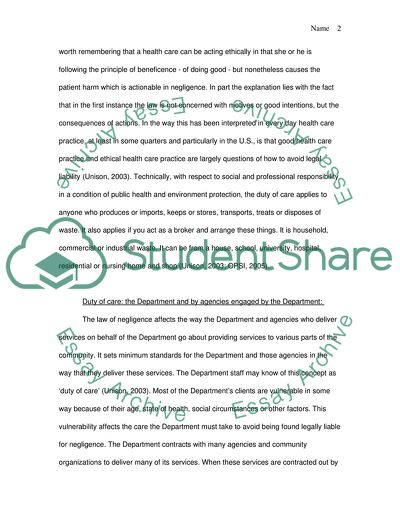 Duty of Care: Public Health and Environment